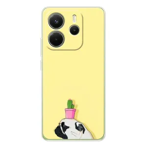 Бампер для Xiaomi Redmi Note 14 4G (Global version) с картинкой "Песики" (Кактус на голове)