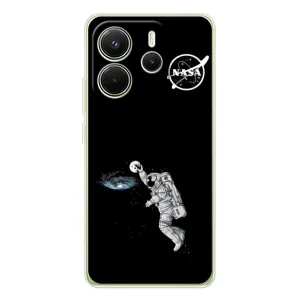 Силіконовый бампер з принтом "Наса" на Xiaomi Redmi Note 14 4G (Global version) (Космонавт баскетболіст)