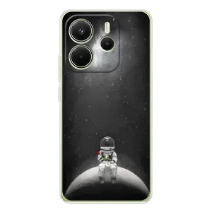 Силіконовый Чохол з принтом "Космонавти" на Xiaomi Redmi Note 14 4G (Global version) (Космонавт романтик)