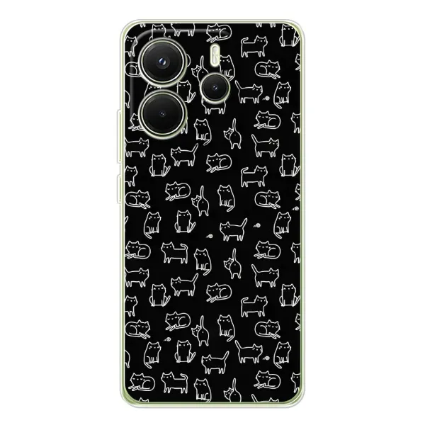 Чехол с рисунком «Котики на черном» для Xiaomi Redmi Note 14 4G (Global) Чехол с рисунком «Котики на черном» для Xiaomi Redmi Note 14 4G (Global)