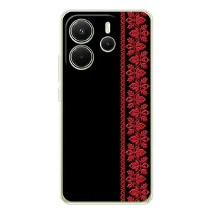 Силиконовый Чехол на Xiaomi Redmi Note 14 4G (Global version) (Красная Вышиванка)