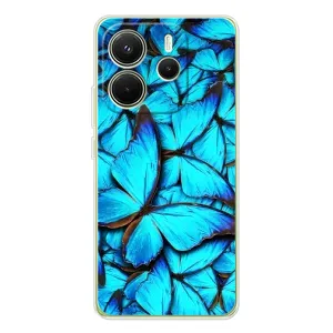 Силиконовый бампер с картинкой животных для Xiaomi Redmi Note 14 4G (Global version) (Крылья бабочек)