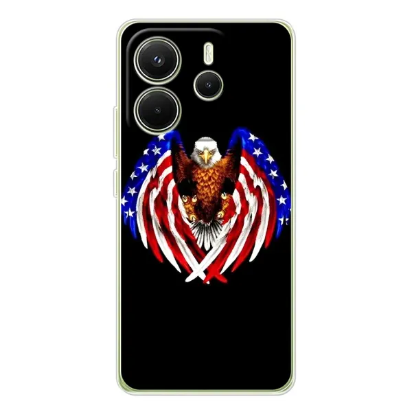 Чехол с рисунком «Крылья США» для Xiaomi Redmi Note 14 4G (Global) Чехол с рисунком «Крылья США» для Xiaomi Redmi Note 14 4G (Global)