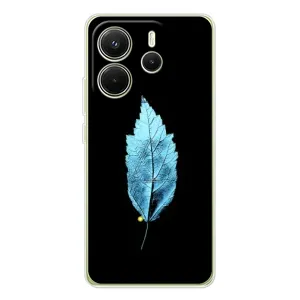 Чехол с картинками на черном фоне для Xiaomi Redmi Note 14 4G (Global version) (Листочек)