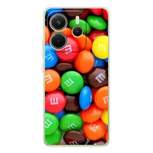 Чехол с изображением вкусной еды для Xiaomi Redmi Note 14 4G (Global version) (Разноцветные M&M'S)