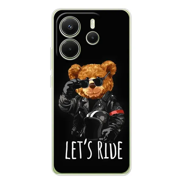 Чехол с рисунком «Модный Мишка» для Xiaomi Redmi Note 14 4G (Global)