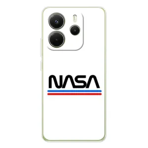 Силіконовый бампер з принтом "Наса" на Xiaomi Redmi Note 14 4G (Global version) (NASA на білому тлі)