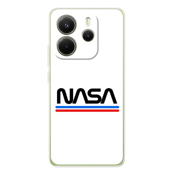 Чехол с рисунком «NASA на белом фоне» для Xiaomi Redmi Note 14 4G (Global)
