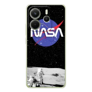 Силіконовый бампер з принтом "Наса" на Xiaomi Redmi Note 14 4G (Global version) (Nasa на місяці)
