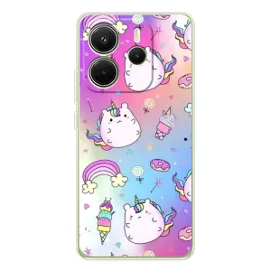 Чехол Unicorn на Xiaomi Redmi Note 14 4G (Global version) (Радуга и Единорог)