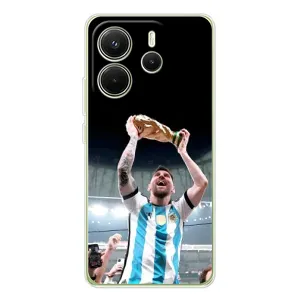 Чехлы Лео Месси Аргентина для Xiaomi Redmi Note 14 4G (Global version) (Счастливый Месси)