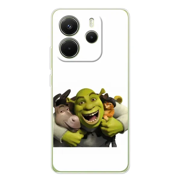 Чехол с рисунком «Шрек осел и кот» для Xiaomi Redmi Note 14 4G (Global)