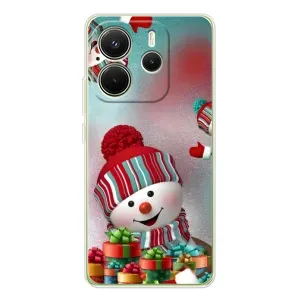 Чехлы на Новый Год Xiaomi Redmi Note 14 4G (Global version) (Снеговик в шапке)