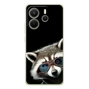 Силиконовый Чехол с Енотами на Xiaomi Redmi Note 14 4G (Global version) (Стильный Енот)