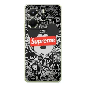 Чехол с Брендами одежды на Шiaomi Редми Нот 14 4G (Глобальная версия) (Supreme Маус)