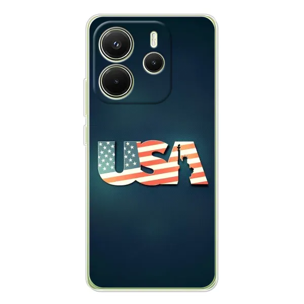 Чехол с рисунком «USA» для Xiaomi Redmi Note 14 4G (Global) Чехол с рисунком «USA» для Xiaomi Redmi Note 14 4G (Global)