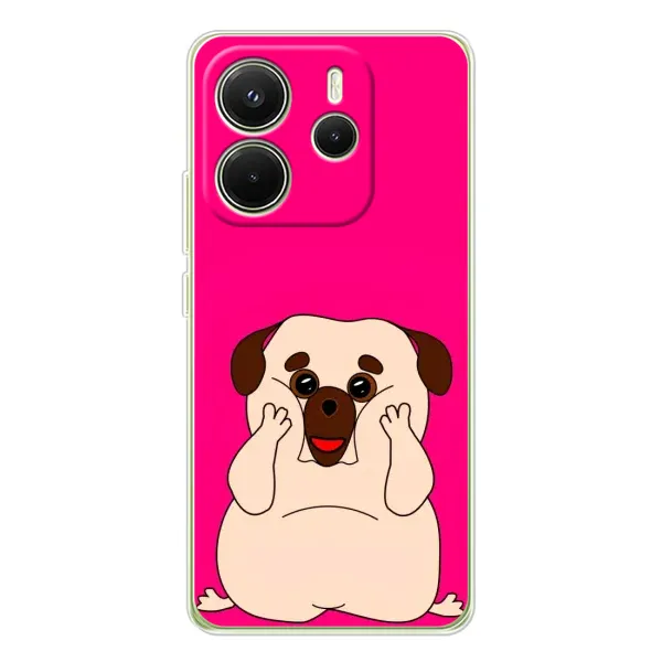 Чехол с рисунком «Веселый Мопсик» для Xiaomi Redmi Note 14 4G (Global) Чехол с рисунком «Веселый Мопсик» для Xiaomi Redmi Note 14 4G (Global)