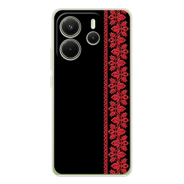 Чехол с рисунком «Вышиванка на черном» для Xiaomi Redmi Note 14 4G (Global) Чехол с рисунком «Вышиванка на черном» для Xiaomi Redmi Note 14 4G (Global)