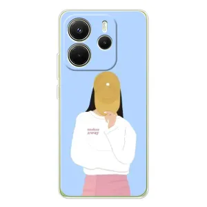 Силиконовый Чехол на Xiaomi Redmi Note 14 4G (Global version) с картинкой Стильных Девушек (Желтая кепка)