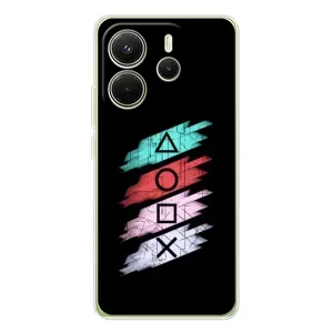 Чехол КИБЕРСПОРТ для Xiaomi Redmi Note 14 4G (Global version) (Значки Sony)