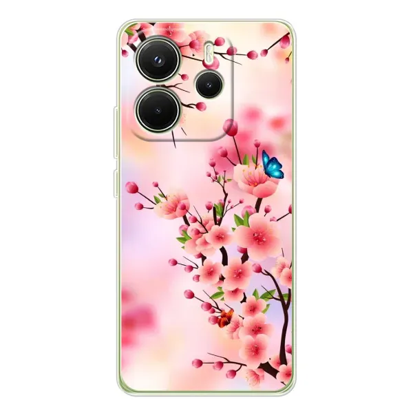 Чехол с рисунком «Бабочки на сакуре» для Xiaomi Redmi Note 14 4G (EU) Чехол с рисунком «Бабочки на сакуре» для Xiaomi Redmi Note 14 4G (EU)