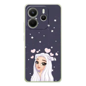Чехол Стильные девушки на Xiaomi Redmi Note 14 4G (Девушка и сердечки)