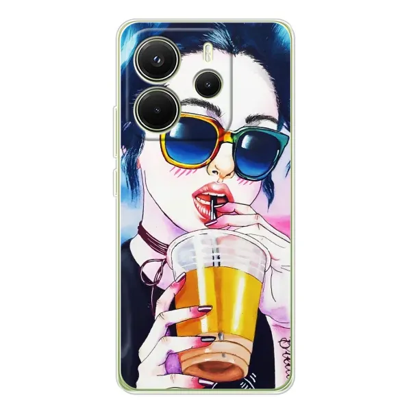 Чехол с рисунком «Девушка с коктейлем» для Xiaomi Redmi Note 14 4G (EU) Чехол с рисунком «Девушка с коктейлем» для Xiaomi Redmi Note 14 4G (EU)