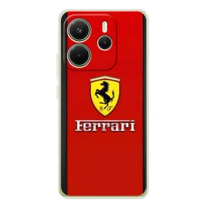 Силиконовый бампер с картинкой машины на Xiaomi Redmi Note 14 4G (Ferrari Logo)