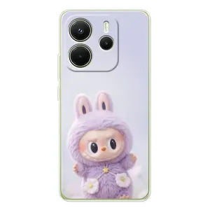Чехол с принтом Лабубу для Xiaomi Redmi Note 14 4G (Фиолетовый Лабубу)