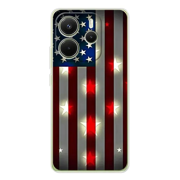Чехол с рисунком «Флаг США 2» для Xiaomi Redmi Note 14 4G (EU)