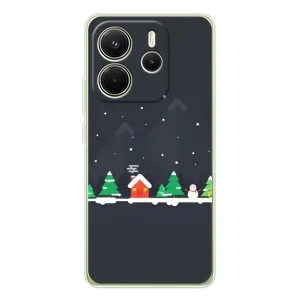 Силиконовый бампер на рождество для Xiaomi Redmi Note 14 4G (Город зимний)
