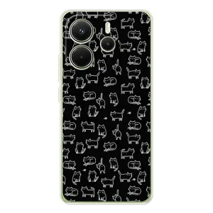 Чехол на тематику: Коты для Xiaomi Redmi Note 14 4G (EU) (Котики на черном)