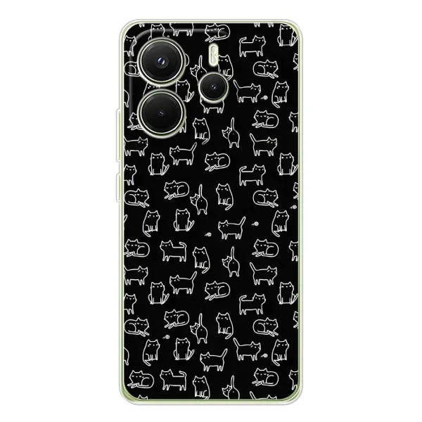 Чехол с рисунком «Котики на черном» для Xiaomi Redmi Note 14 4G (EU) Чехол с рисунком «Котики на черном» для Xiaomi Redmi Note 14 4G (EU)