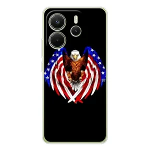 Чохол Прапор USA для Xiaomi Redmi Note 14 4G (Крила США)
