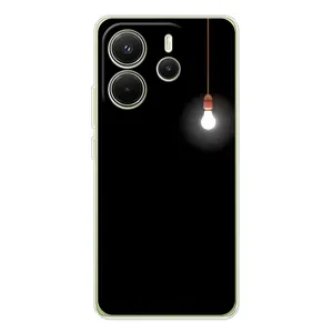 Чехол с картинками на черном фоне для Xiaomi Redmi Note 14 4G (Лампочка)