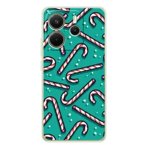 Силиконовый бампер на рождество для Xiaomi Redmi Note 14 4G (Леденцы)