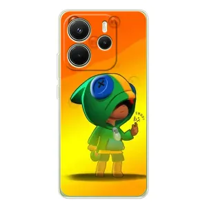 Чохол Бравл Старс для Xiaomi Redmi Note 14 4G (LEON в кофті)