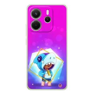 Чохол Бравл Старс для Xiaomi Redmi Note 14 4G (Леон у костюмі Акули)