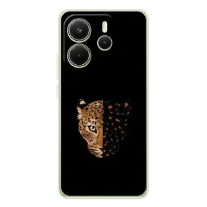 Чохол з леопардовим принтом на Xiaomi Redmi Note 14 4G (Леопард на чорному)