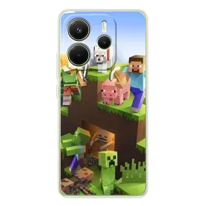 Чохли для Xiaomi Redmi Note 14 4G (Персонажі МайнКрафт) (Майн-крафт)