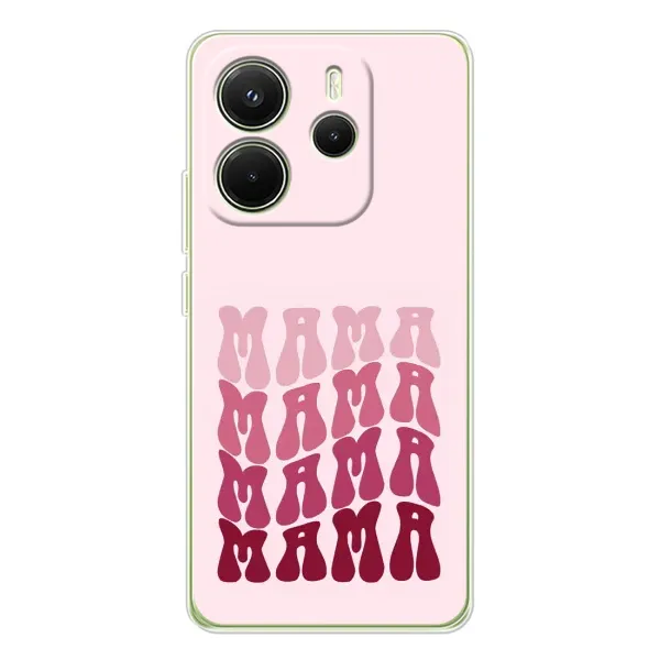 Чехол с рисунком «Надпись мама» для Xiaomi Redmi Note 14 4G (EU)