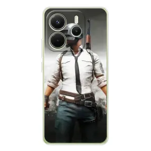 Силиконовый чехол с картинкой "Герой Pubg" на Xiaomi Redmi Note 14 4G (Пабг)