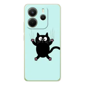 Силиконовый чехол с котиком для Xiaomi Redmi Note 14 4G (Падающий кот)