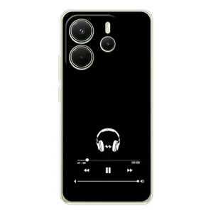 Чехол с картинками на черном фоне для Xiaomi Redmi Note 14 4G (Плеер)