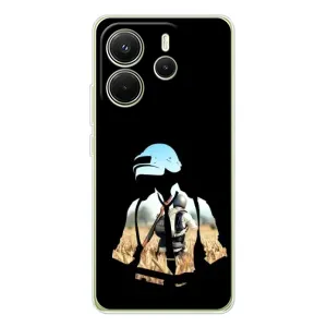 Силиконовый чехол с картинкой "Герой Pubg" на Xiaomi Redmi Note 14 4G (Пубг мен)