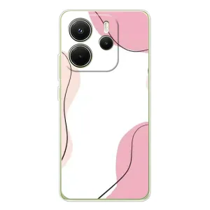 Чехол цветочный дизайн для Xiaomi Redmi Note 14 4G (Розовый фон)