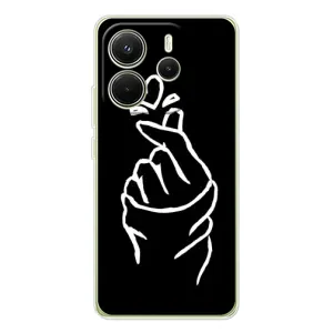 Чехлы (Знак сердечка) на Xiaomi Redmi Note 14 4G (Сердце на черном)