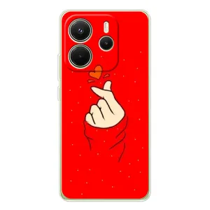 Чехлы (Знак сердечка) на Xiaomi Redmi Note 14 4G (Сердце на красном)