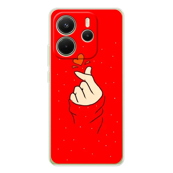 Чехол с рисунком «Сердце на красном» для Xiaomi Redmi Note 14 4G (EU) Чехол с рисунком «Сердце на красном» для Xiaomi Redmi Note 14 4G (EU)