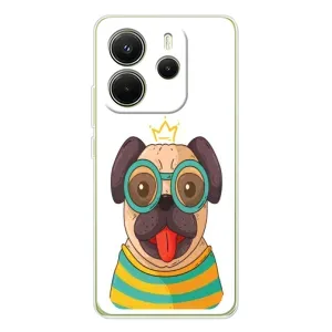Бампер для Xiaomi Redmi Note 14 4G с картинкой "Песики" (Собака Король)